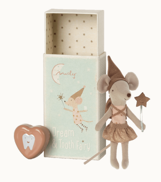 Tooth fairy mouse in matchbox - Rose