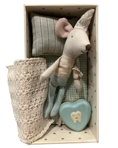 Tooth Fairy Mouse in Matchbox - Blue
