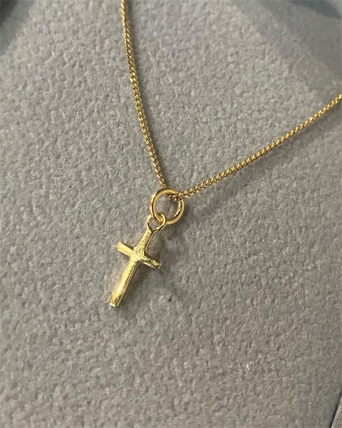 Mini Gold Vermeil Cross Necklace