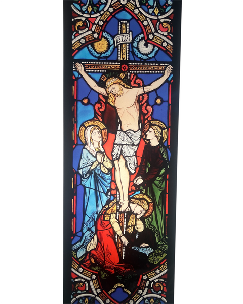 The Crucifixion - Winged Heart Stained Glass Window Cling
