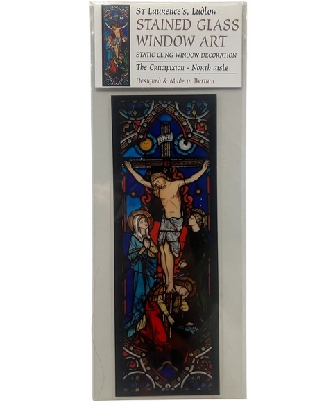 The Crucifixion - Winged Heart Stained Glass Window Cling