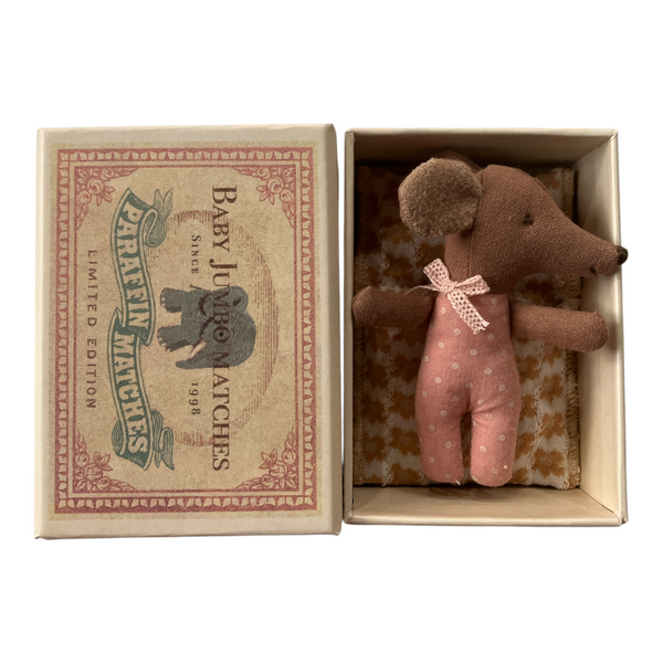 Sleepy/Wakey Baby Mouse in Box Rose