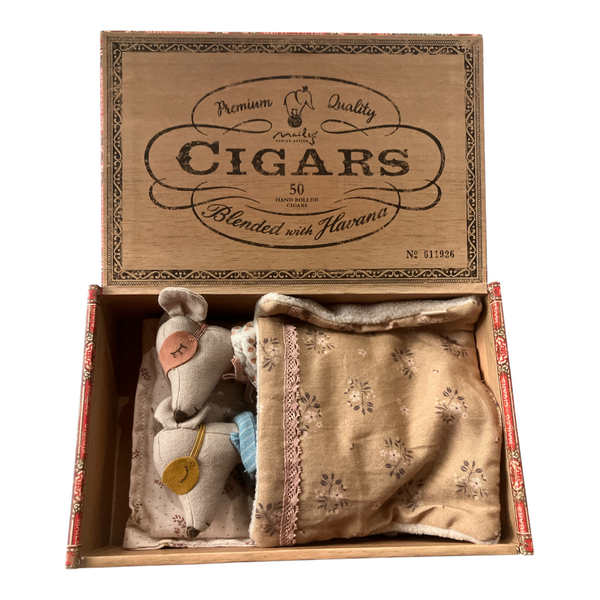 Mum & Dad Mice in Cigarbox