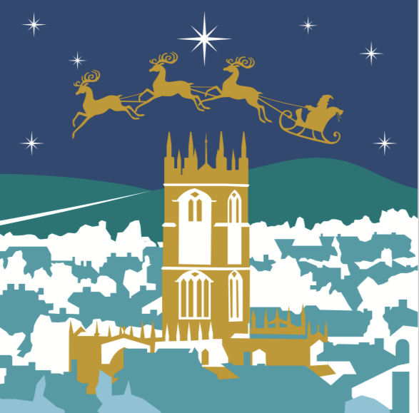 Sleigh over Ludlow - 5 Charity Christmas Cards