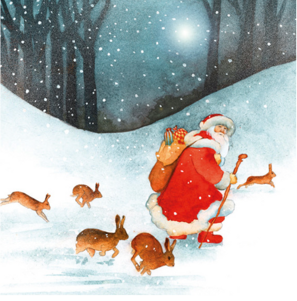 20 Charity Cards Santa in the Snow