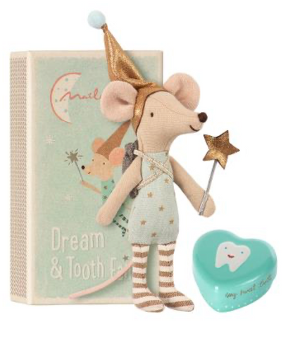 Tooth Fairy Mouse in Matchbox - Blue