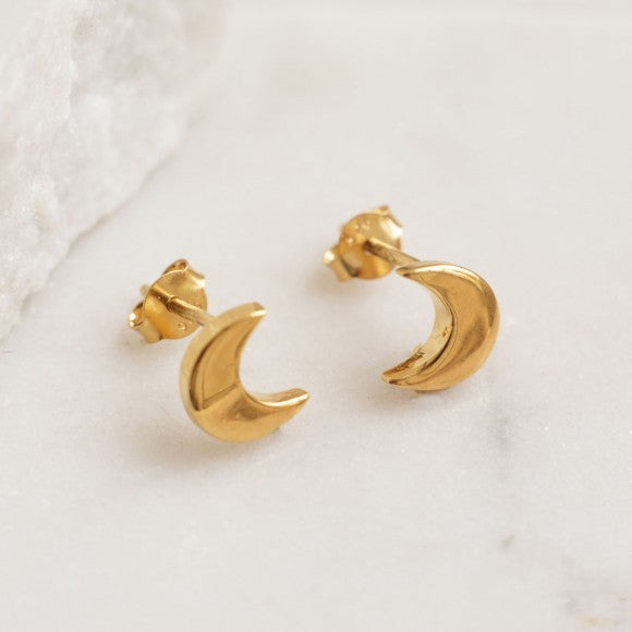 Stud Earrings Moon/Gold