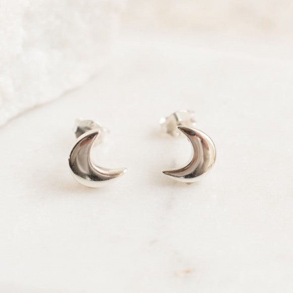 Stud Earrings Moon/Silver