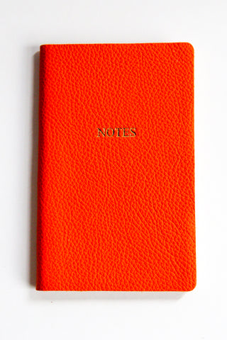 Leather Pocket Notebook Orange Notes