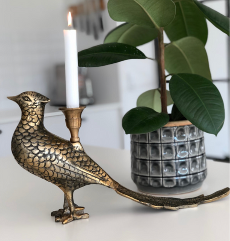 Candle Holder - Pheasant Brass