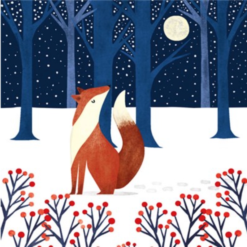 Fox & Moonlit Forest