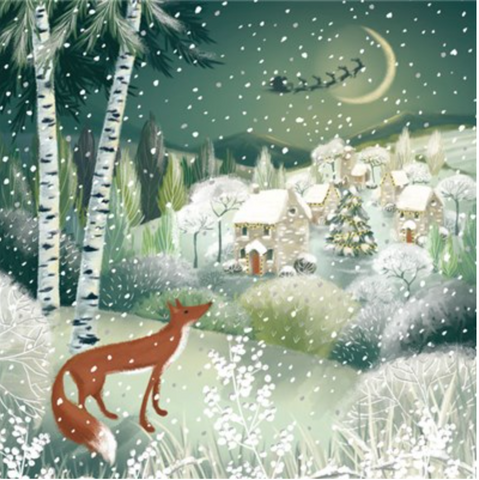 Fox and Snowy Village