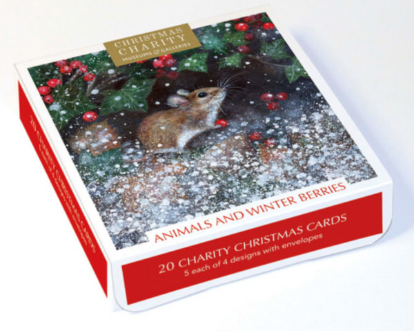 20 Charity Cards Animals & Winter Berrie