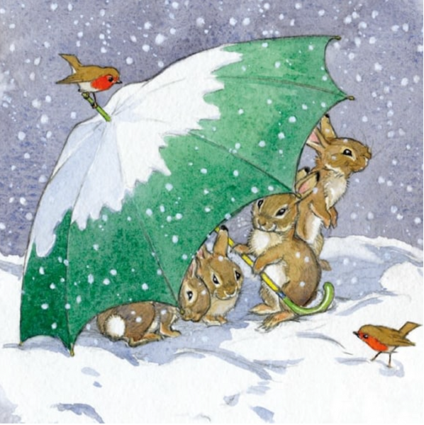 20 Charity Cards Bunnies in the snow