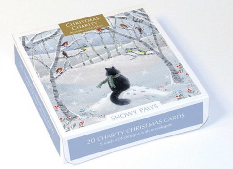 20 Charity Cards Snowy Paws