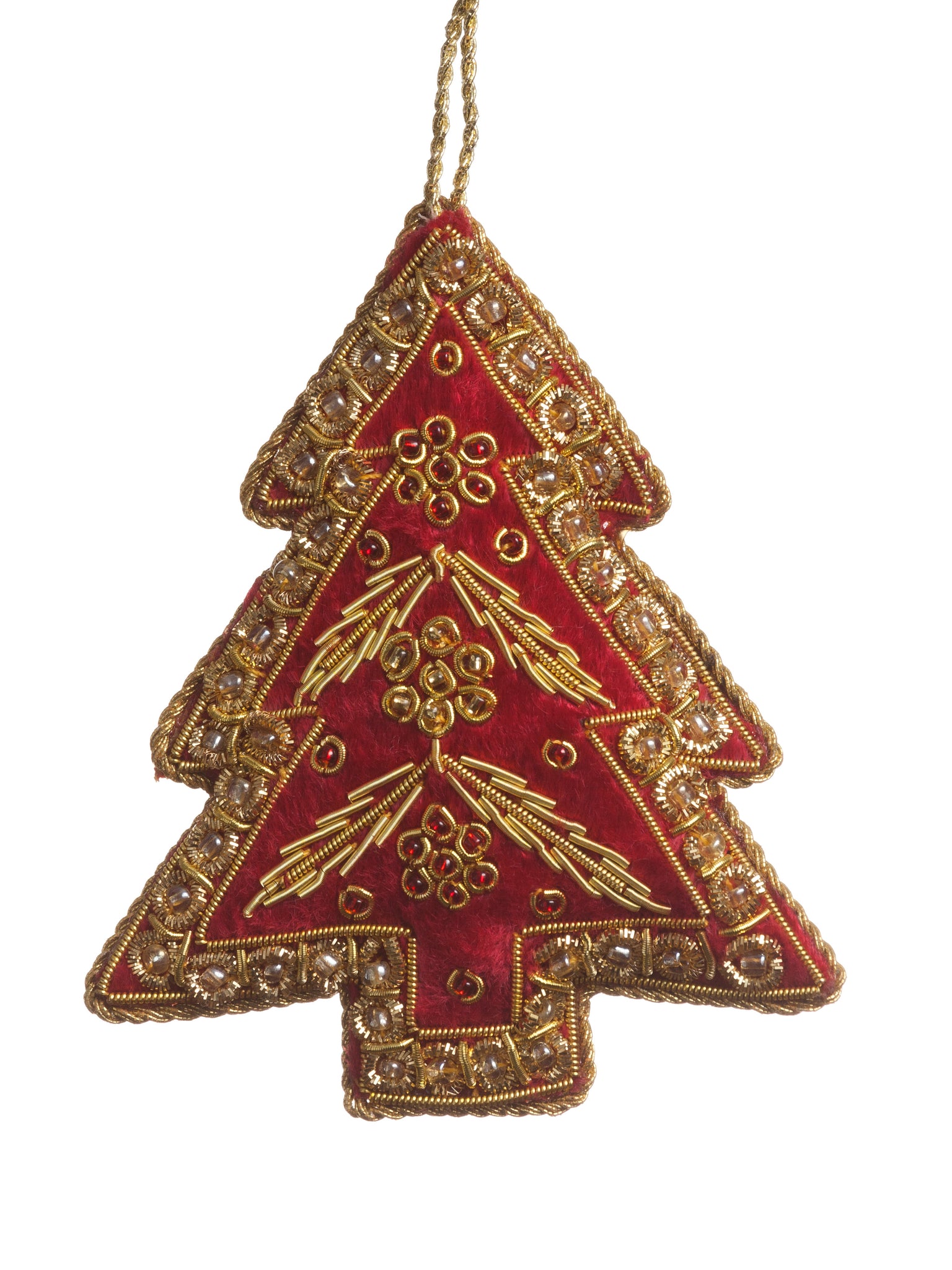 Red Embroidered Tree