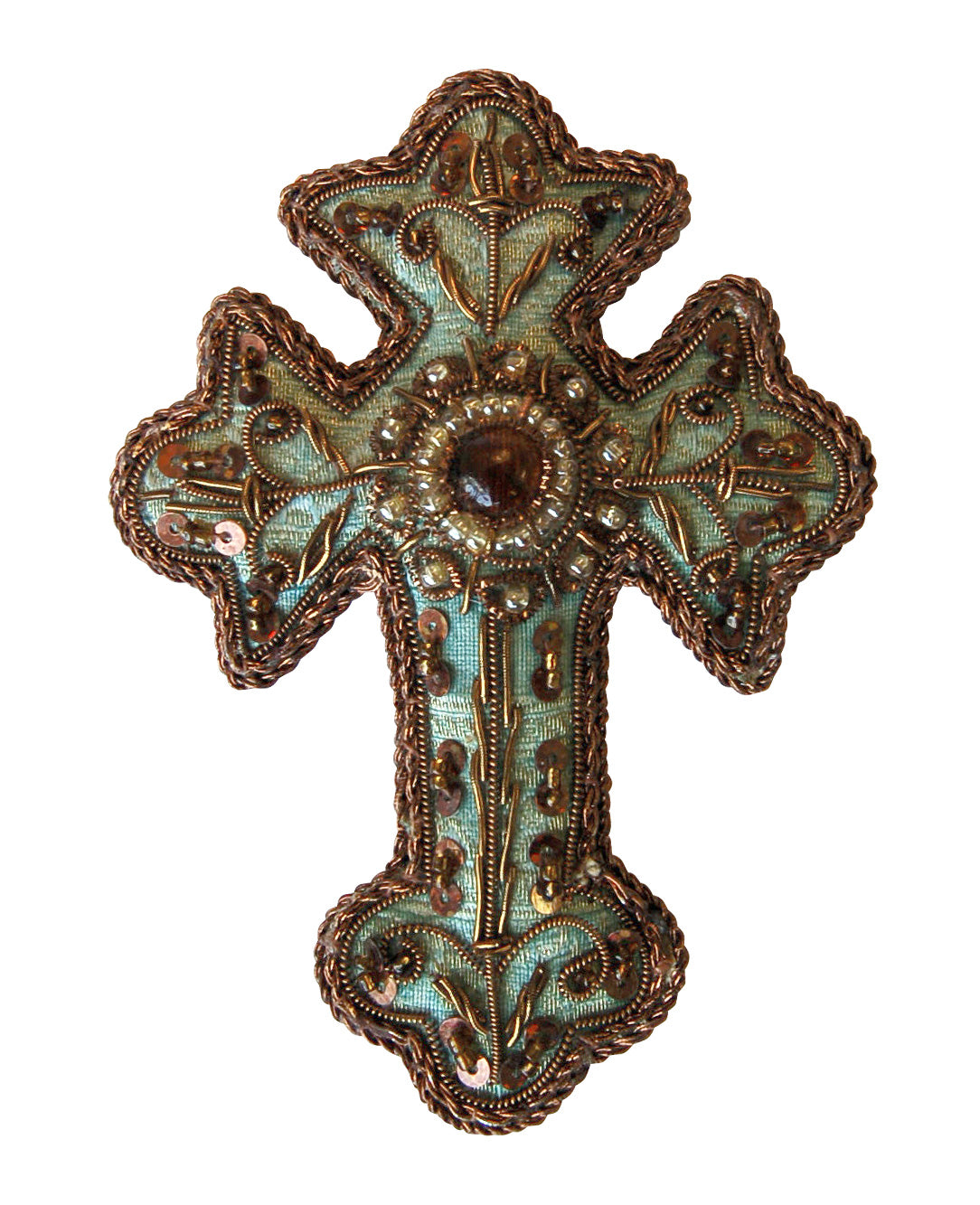 Turquoise Brocade Cross