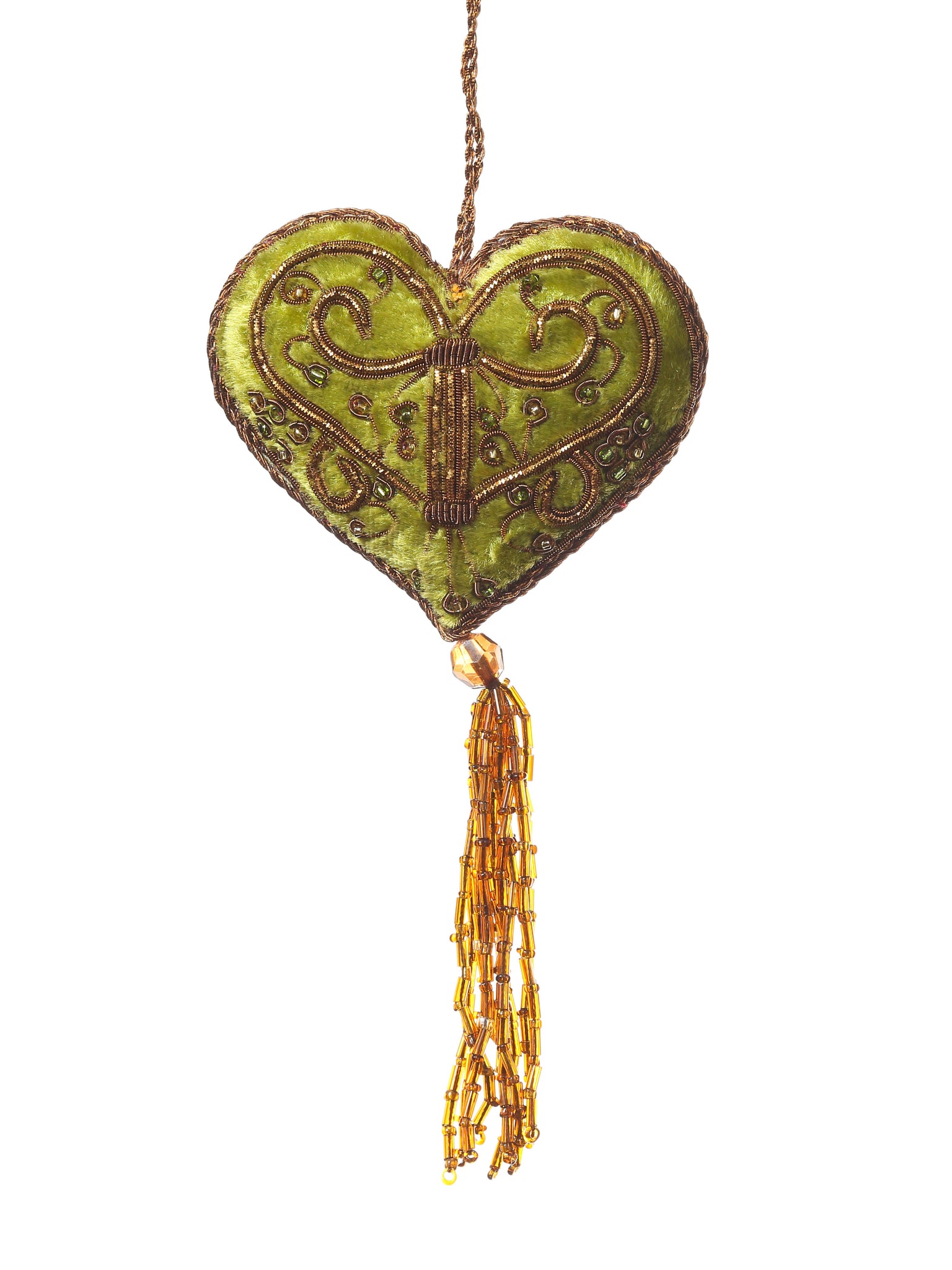 Sage Green Embroidered Heart