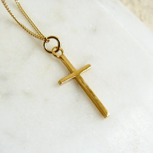 Large Cross Necklace Gold