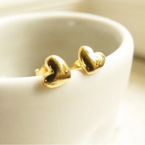 Stud Earrings Heart/Gold