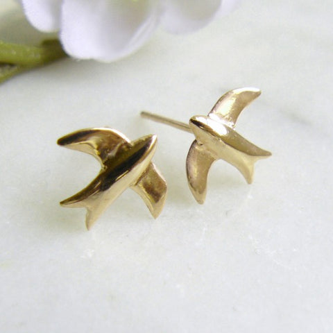 Stud Earrings Swallow/Gold